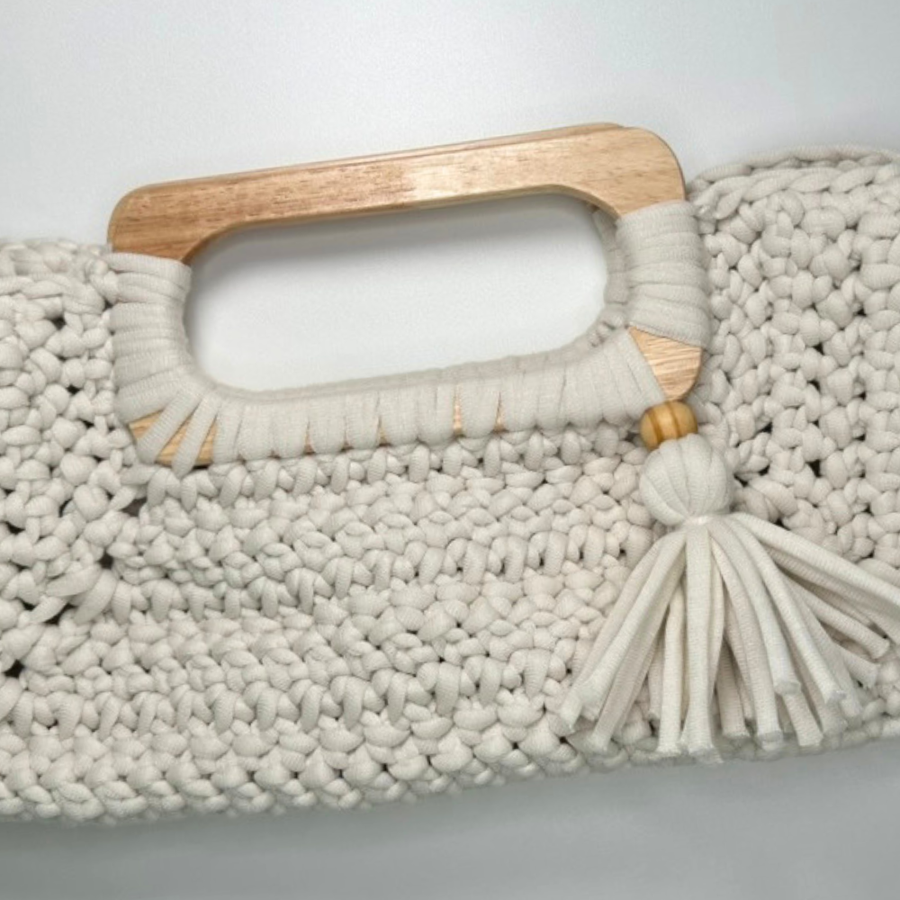 a handmade crochet bag