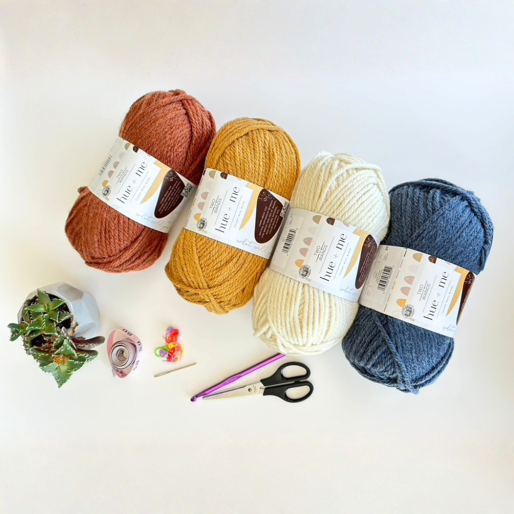 A selection of yearn for a crochet project