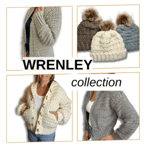a collection of crochet cardigan and beanie patterns